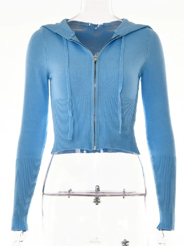 Blue Hooded Top