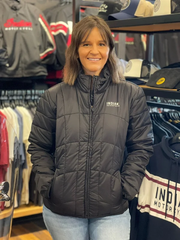 Indian Motorcycle Women's Hayes Jacket, Black | 2864828 Fleece Fabric Down Fabric Feather Fabric