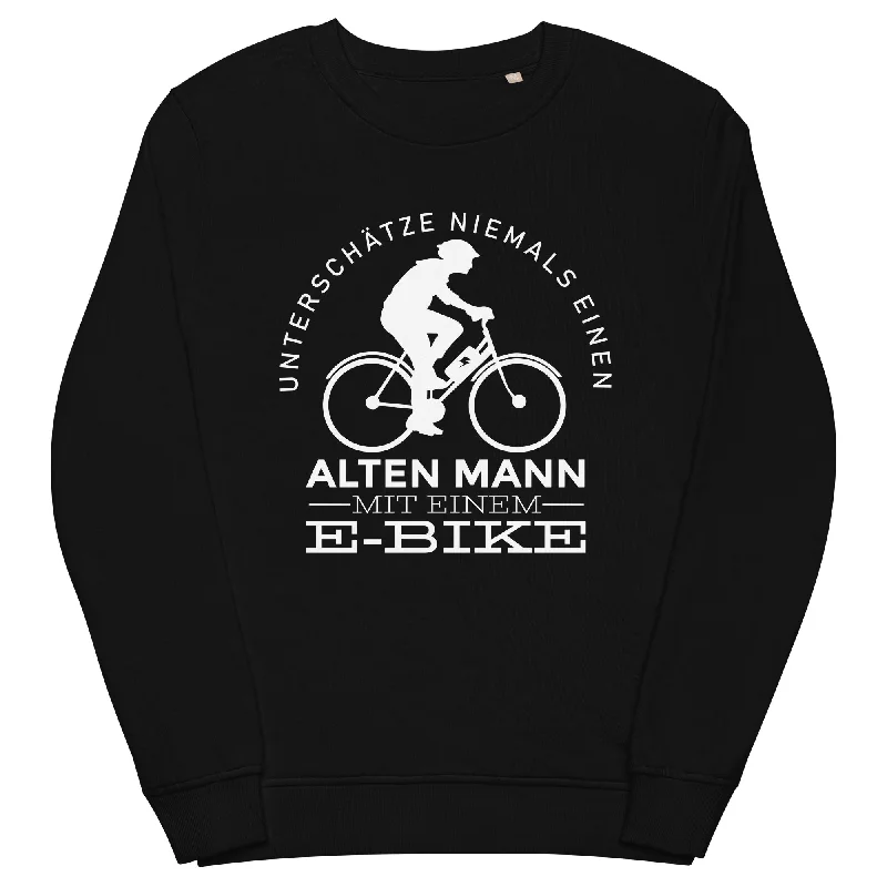 Alter Mann mit einem E-Bike - Unisex Premium Organic Sweatshirt Hoodie with Mesh Breathable Sporty