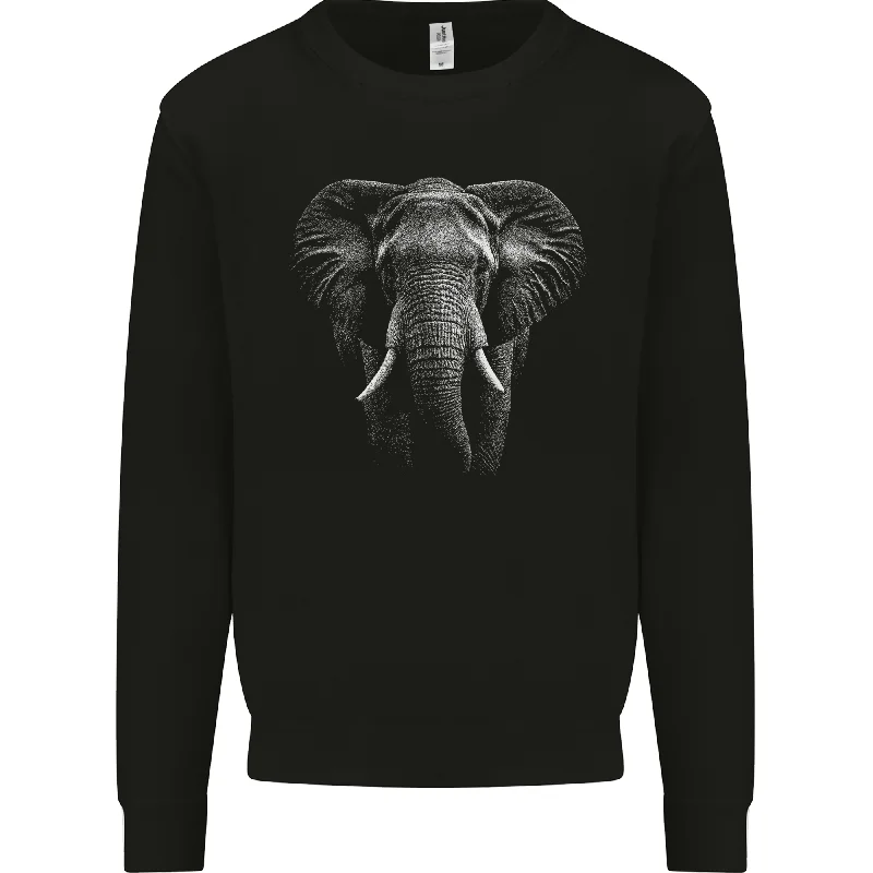 An Awesome Elephant Mens Sweatshirt Jumper Hoodie with Cuffed Sleeves Snug Secure