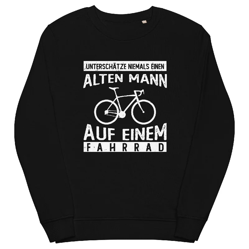 Alter Mann auf einem Fahrrad - Unisex Premium Organic Sweatshirt Hoodie with Hood Adjustable Protection