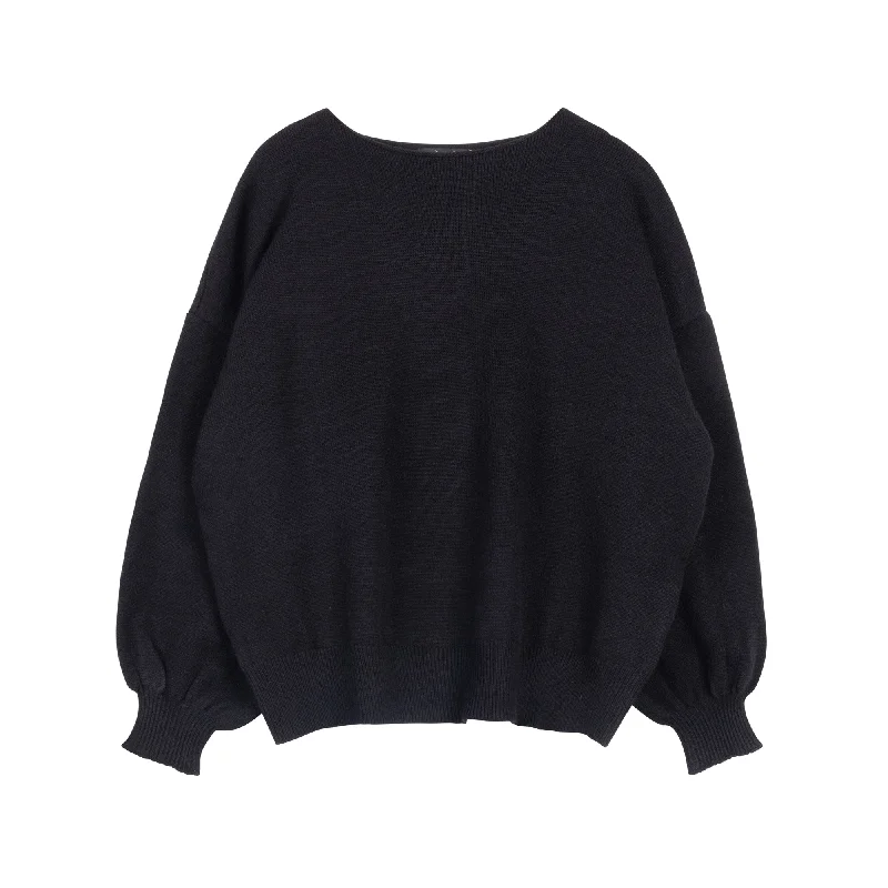 Comfy Oversized Sweater | Black [Final Sale] Jersey Fabric Tulle Fabric Batik Fabric