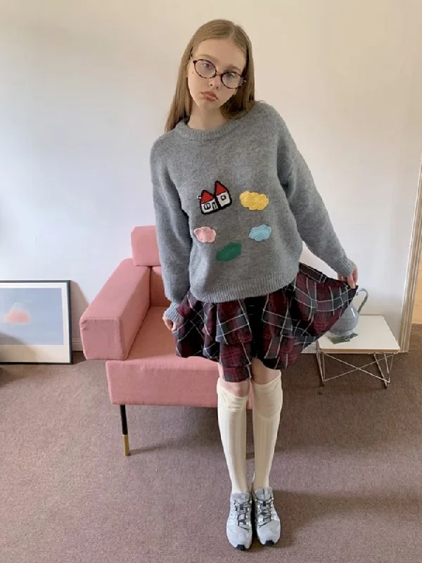 Fairy Tale Appliqued Sweater【s0000009889】 Graphic Sweater Embroidered Appliqued