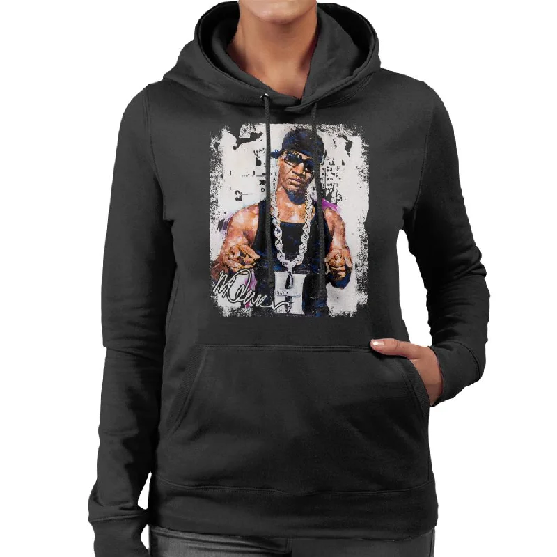 Sidney Maurer Original Portrait Of Young Jeezy Hustle Chain Women's Hooded Sweatshirt Hoodie with Strings Custom Fit Adjustable