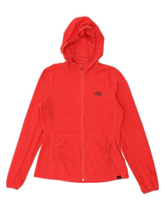 THE NORTH FACE Womens Hooded Fleece Jacket UK 10 Small Red Polyester Lace Jacket Ribbed Jacket Sequined Jacket