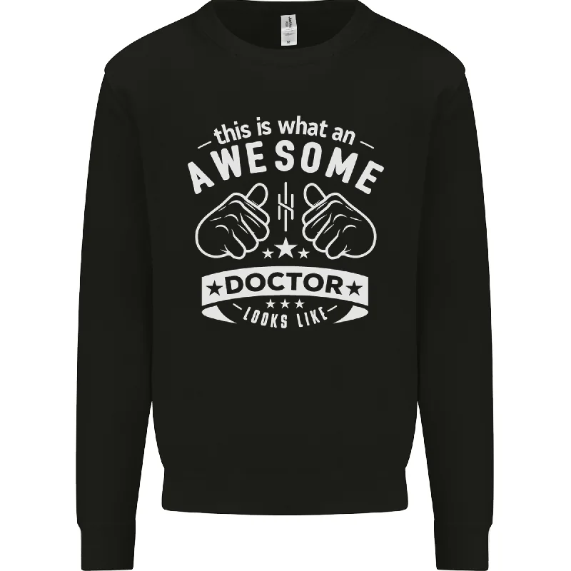 An Awesome Doctor Looks Like GP Funny Mens Sweatshirt Jumper Hoodie with Distressed Vintage Worn