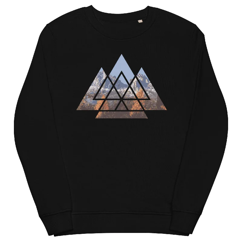 Berge Abstrakt - Unisex Premium Organic Sweatshirt Hoodie with Metallic Shiny Futuristic