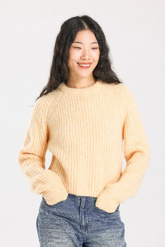 Janet Ribbed Alpaca wool  Knit Jumper - Yellow Stylish Fashionable Trendy