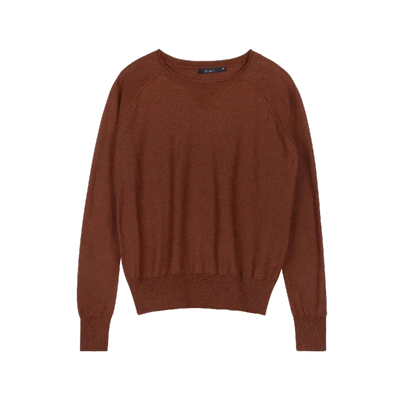 Autumn Crewneck Sweater | Rust [Final Sale] Zippered Front Buttoned Front Snap Front