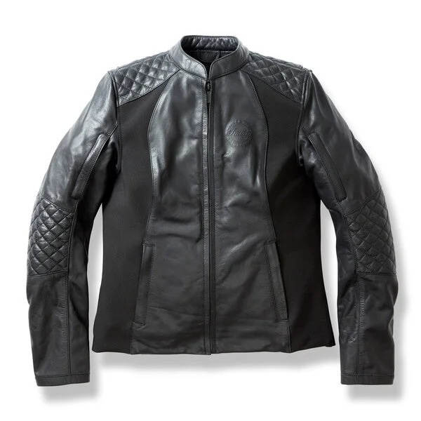 Indian Motorcycle Women's Drew Leather Jacket, Black | 2861699 Satin Fabric Silk Fabric Chiffon Fabric