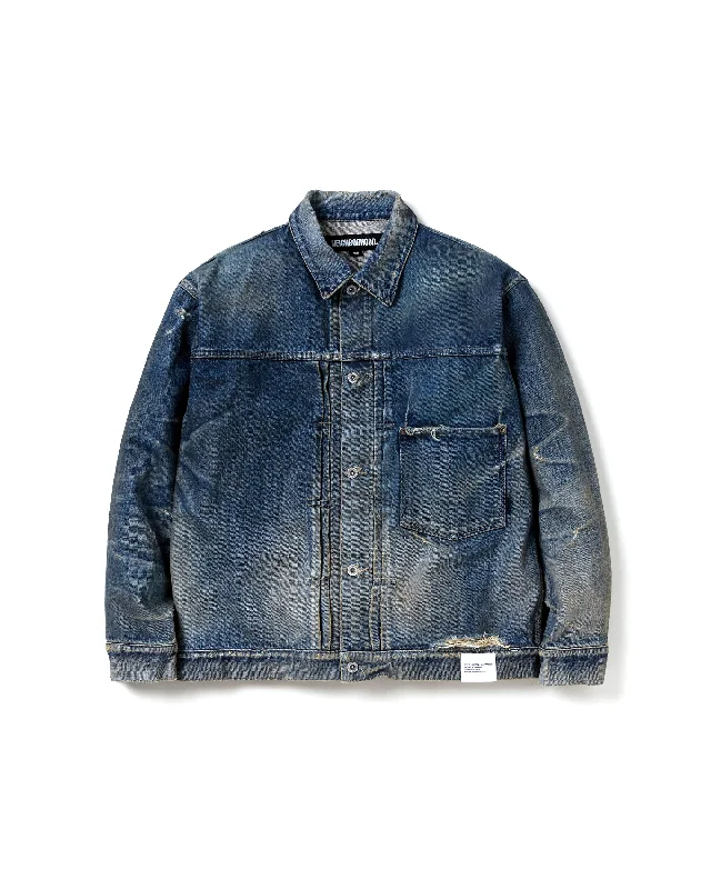 Savage Denim Jacket Type-1 - Indigo Knit Jacket Woven Jacket Fleece Jacket