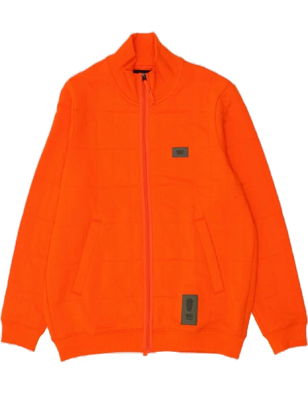 G-STAR Mens Tracksuit Top Jacket 2XL Orange Cotton Satin Jacket Silk Jacket Chiffon Jacket