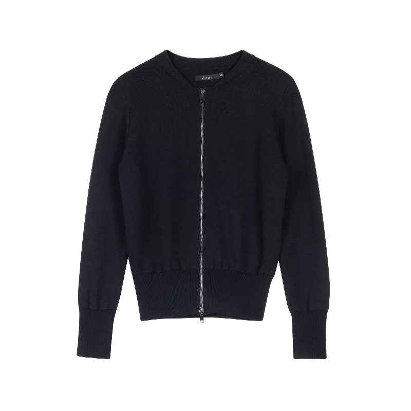 Rib Zip-up Sweater | Black [Final Sale] Welt Pockets Slit Pockets Flap Pockets