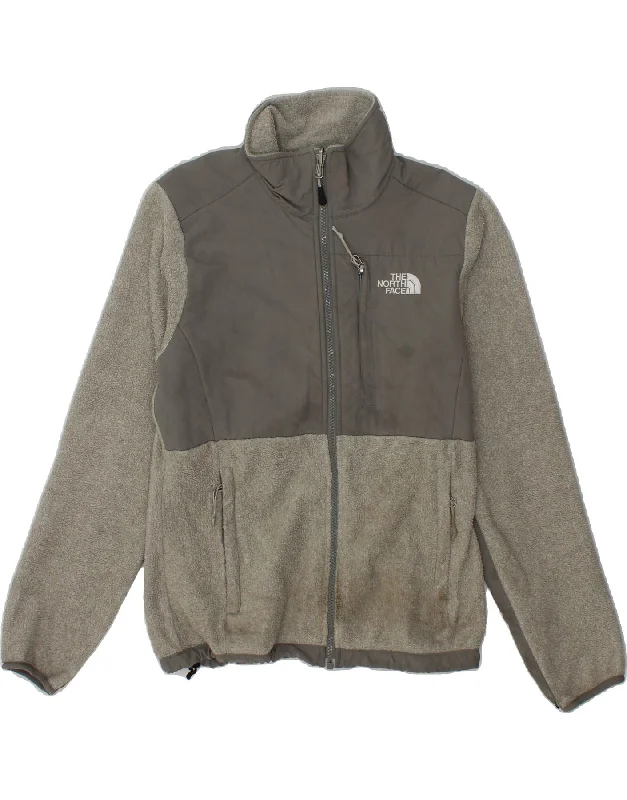 THE NORTH FACE Womens Fleece Jacket UK 6 XS Grey Colourblock Polyester V-Neck Jacket Boat Neck Jacket Square Neck Jacket