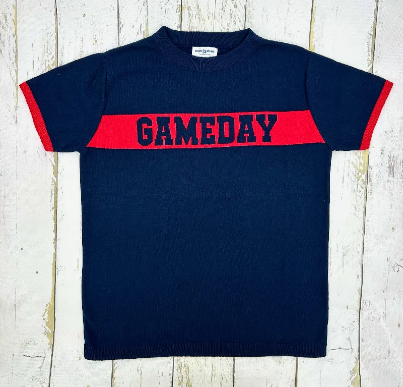 Game Day Short Sleeve Sweater High Neck Crew Neck V-Neck