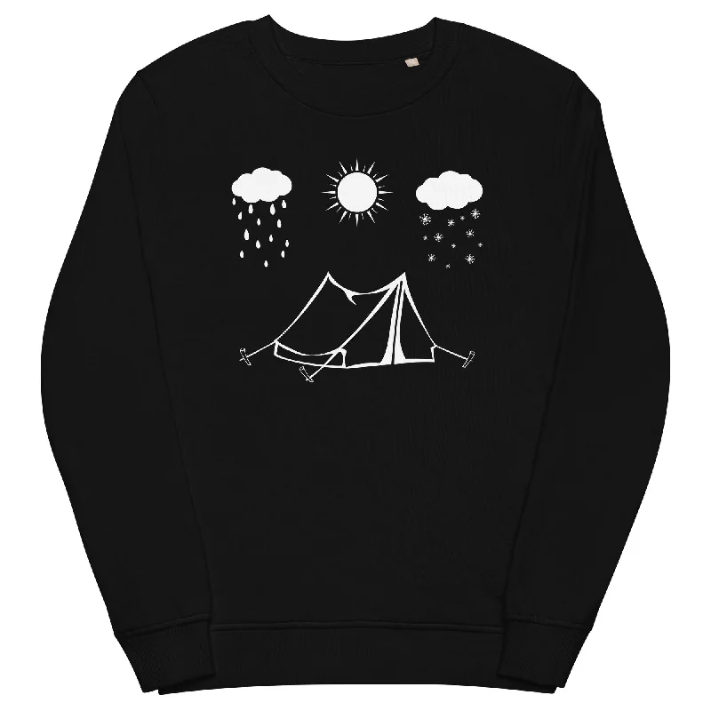 All Seasons And Camping - Unisex Premium Organic Sweatshirt Hoodie with Distressed Vintage Worn