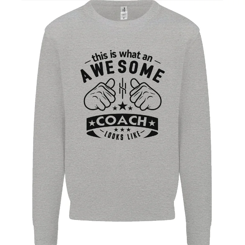 An Awesome Coach Looks Like Rugby Football Mens Sweatshirt Jumper Hoodie with Emblem Brand Identity