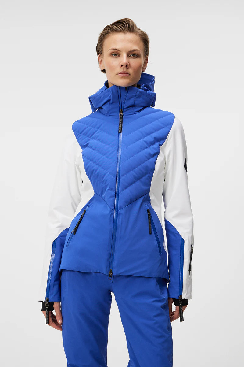 J.Lindeberg Womens Celestial Down SKI Jacket - Dazzling Blue Front Pockets Side Pockets Patch Pockets