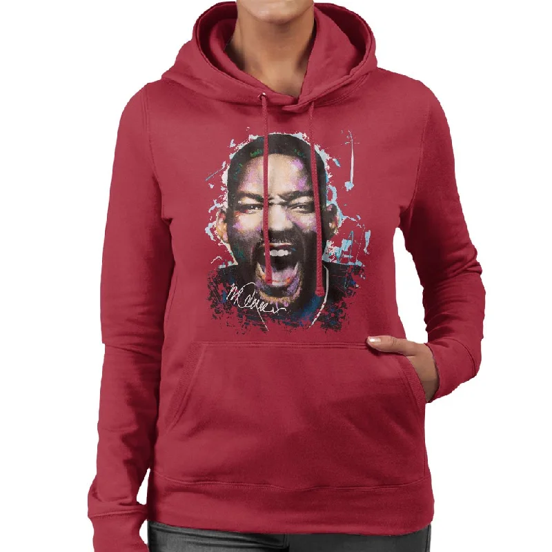 Sidney Maurer Original Portrait Of Will Smith Women's Hooded Sweatshirt Hoodie with Hem Detail Decorative Unique