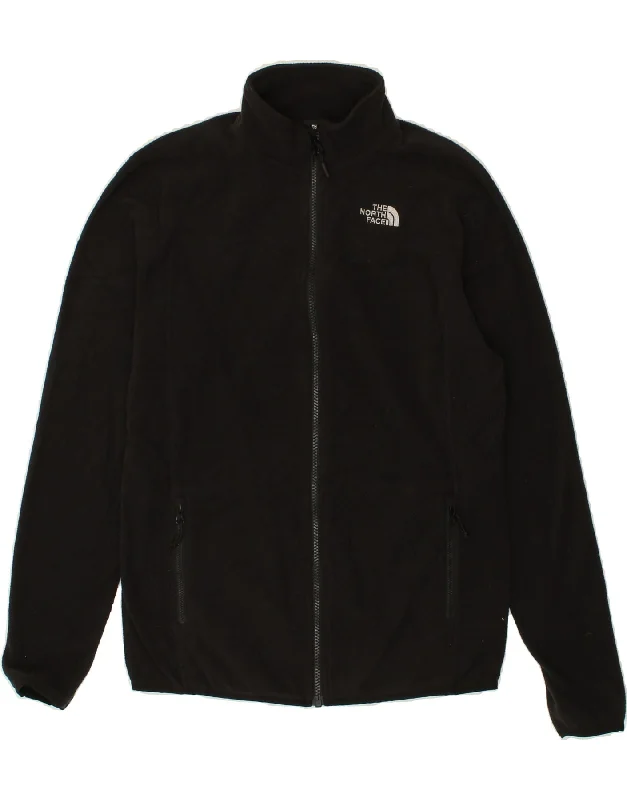 THE NORTH FACE Mens Fleece Jacket UK 36 Small Black Polyester A-Line Jacket Boat Neck Shawl Collar