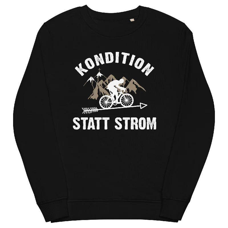 Kondition statt Strom - Unisex Premium Organic Sweatshirt Hoodie with Embroidery Detailed Premium