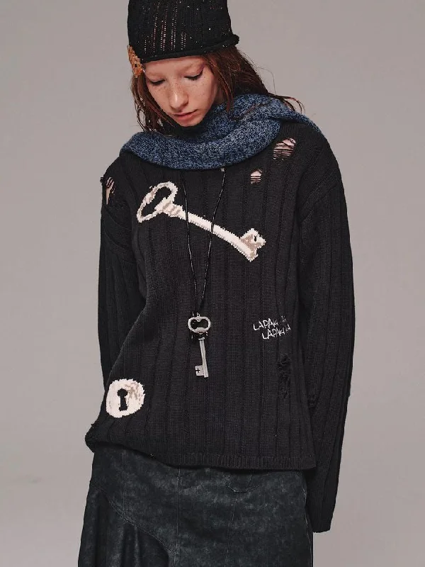 Punk thick navy sweater【s0000010126】 Layered Multi-layer Single Layer