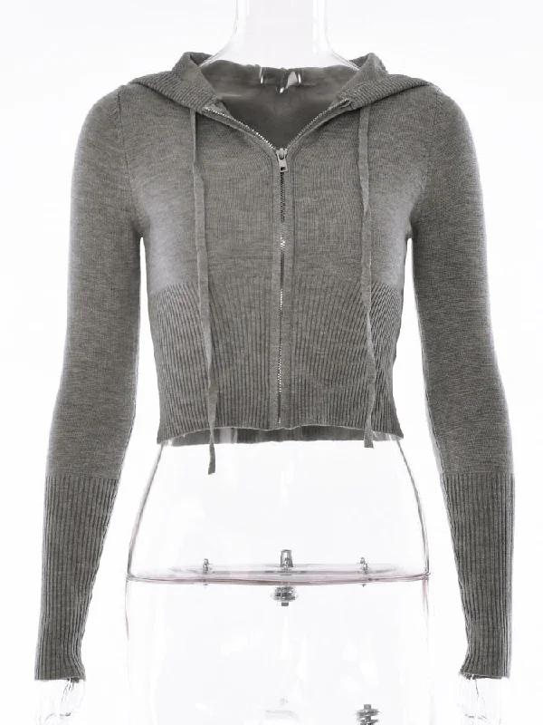 Gray Hooded Top