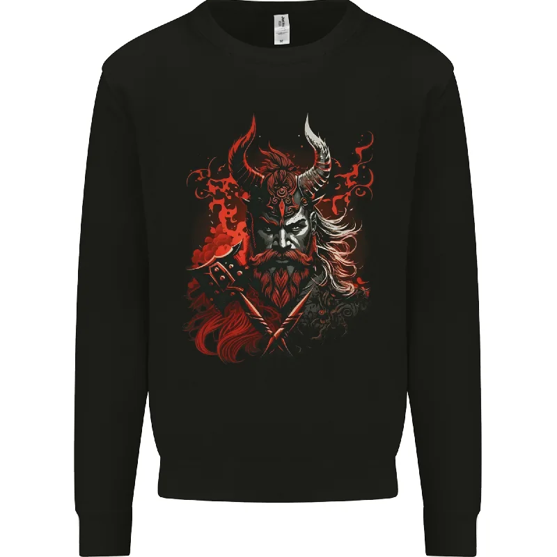 An Artistic Fantasy Viking Warrior Mens Sweatshirt Jumper Hoodie with Oversized Fit Loose Comfortable