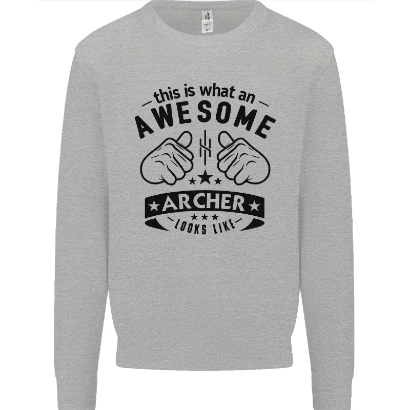 An Awesome Archer Looks Like Archery Mens Sweatshirt Jumper Hoodie with Slit Hem Functional Movement