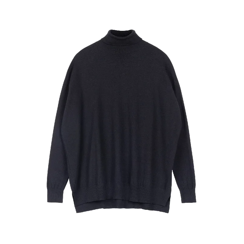 Turtleneck Sweater | Black [Final Sale] Boat Neck Shawl Collar Notched Collar