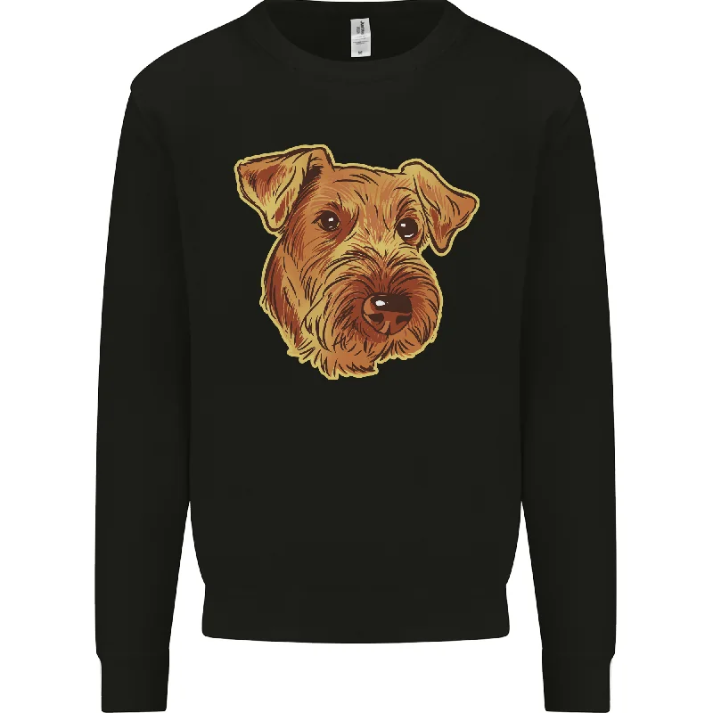 An Airedale Terrier Waterside Bingley Dog Mens Sweatshirt Jumper Hoodie with High-Low Hem Asymmetrical Trendy