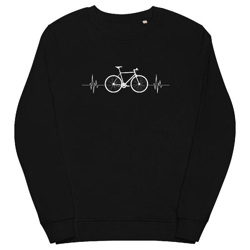 Fahrrad Herzschlag - Unisex Premium Organic Sweatshirt Hoodie with Stripes Bold Sporty