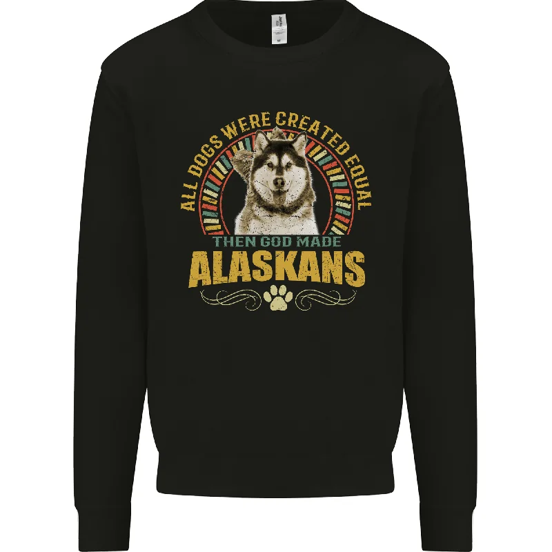 An Alaskan Dog Mens Sweatshirt Jumper Hoodie with Hem Ribbing Snug Secure