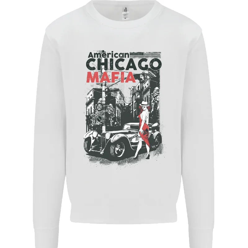 American Chicago Mafia Mens Sweatshirt Jumper Cotton Hoodie Fleece Lining Warmth