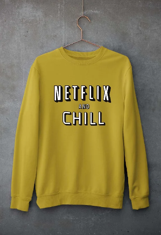 Netflix and chill Unisex Sweatshirt for Men/Women Hoodie with Slim Fit Tailored Modern