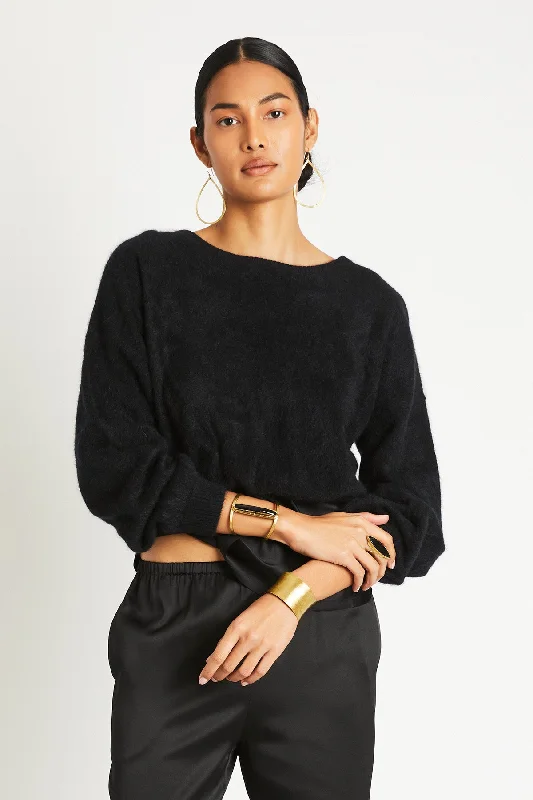 + Beryll Stevie Cashmere Sweater | Black Mesh Fabric Canvas Fabric Denim Fabric