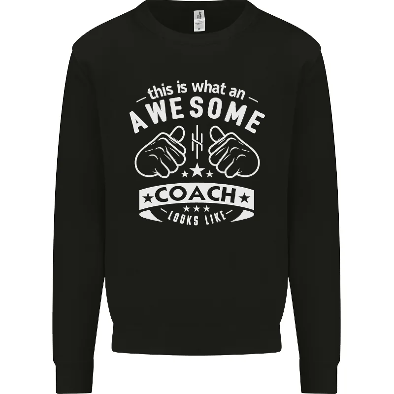 An Awesome Coach Looks Like Golf Tennis Mens Sweatshirt Jumper Hoodie with Fur Luxurious Winter