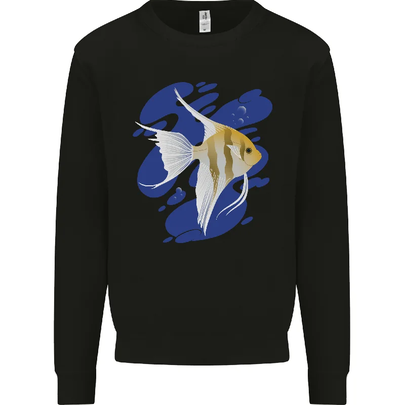 An Angel Fish in the Ocean Mens Sweatshirt Jumper Hoodie with Typography Text Message