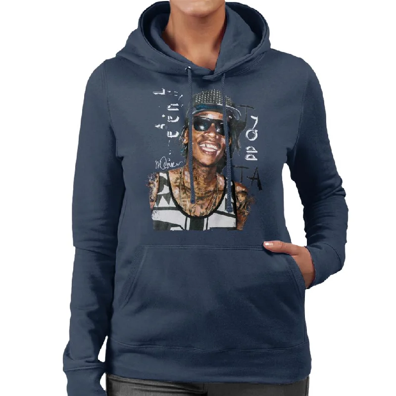 Sidney Maurer Original Portrait Of Wiz Khalifa Women's Hooded Sweatshirt Hoodie Jacket Zipper Layering