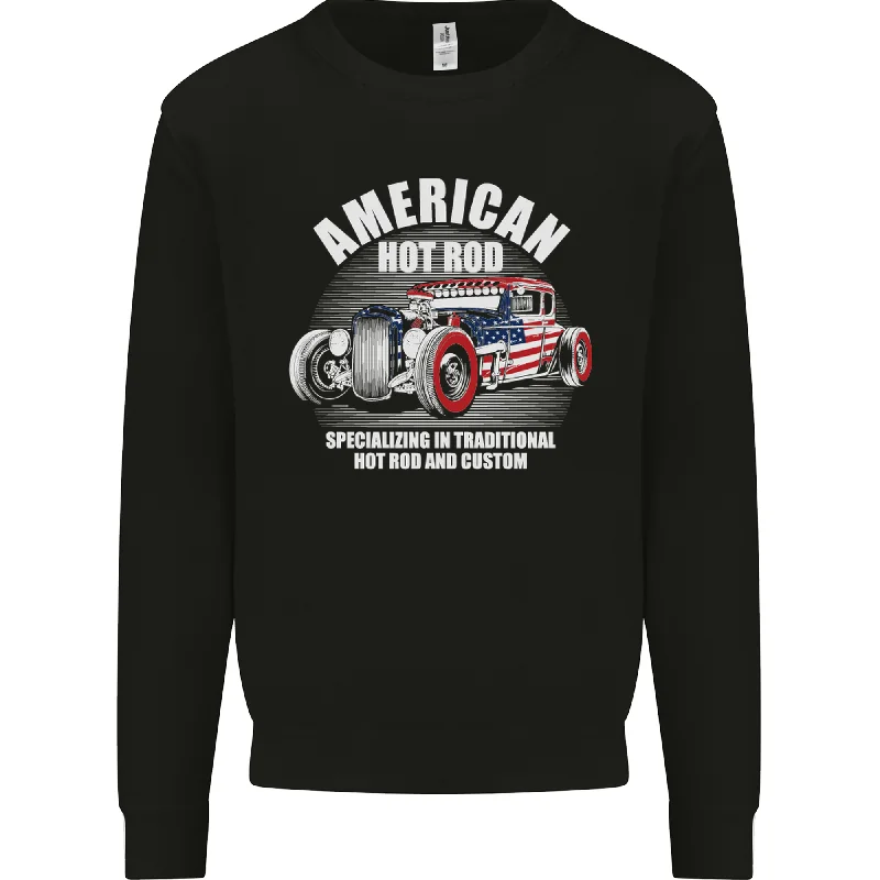 American Hot Rod Hotrod Dragster Racing Mens Sweatshirt Jumper Oversized Hoodie Comfort Casual