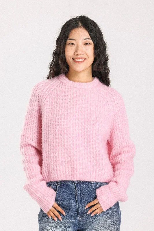 Janet Ribbed Alpaca wool Knit Jumper - Pink Anti-Pilling Anti-Shrink Durable