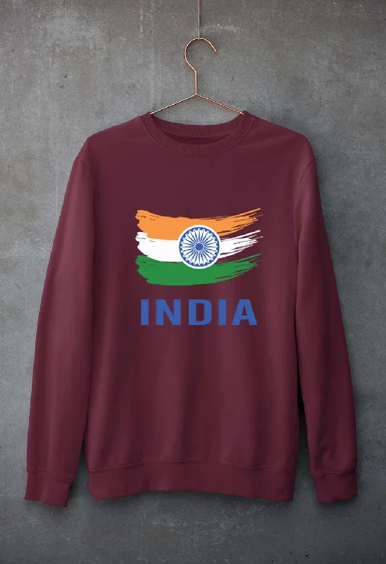 India Unisex Sweatshirt for Men/Women Hoodie with Puffed Sleeves Voluminous Trendy