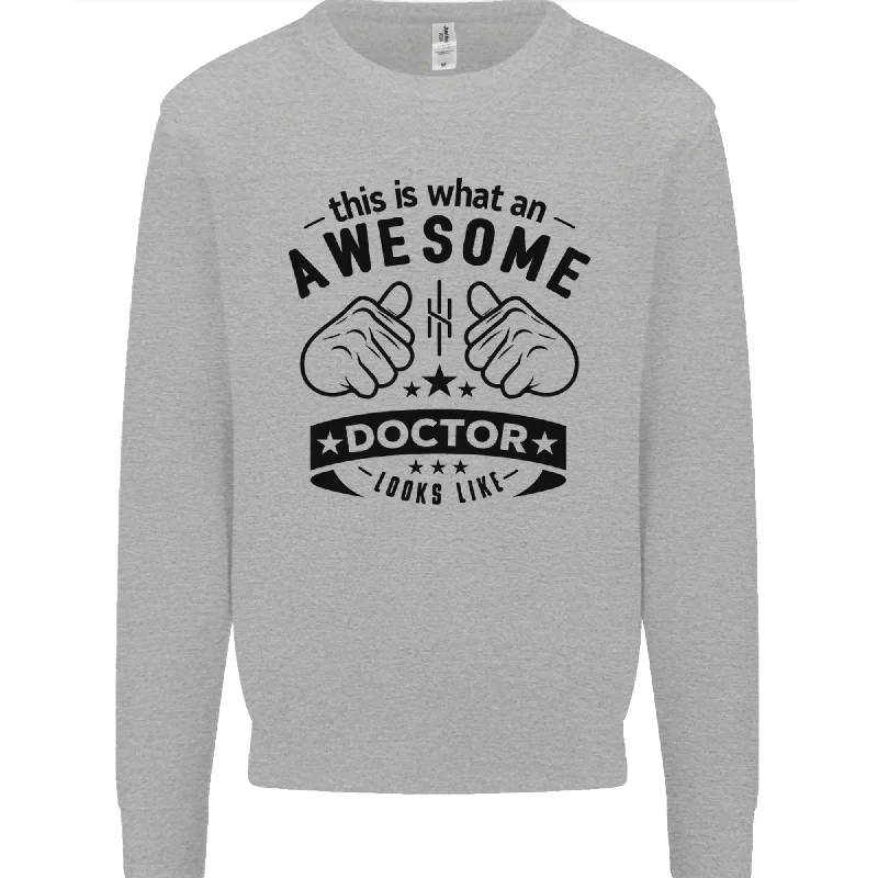 An Awesome Doctor Looks Like GP Funny Mens Sweatshirt Jumper Hoodie with Longline Fit Extended Stylish