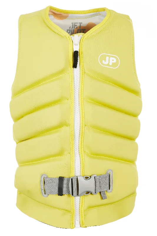 Jetpilot X1 - Ladies Life Jacket - Jetpilot x Zahra - Yellow Denim Fabric Leather Fabric Suede Fabric