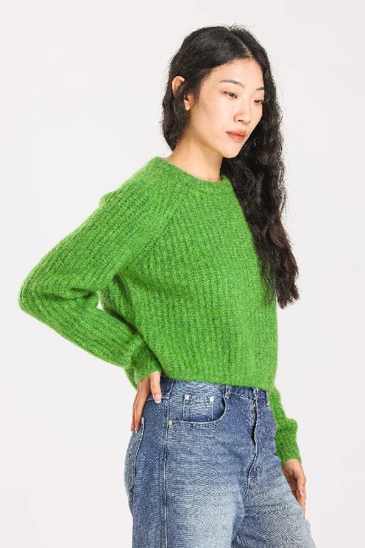 Janet Ribbed Alpaca wool  Knit Jumper - Green Wool Sweater Cotton Sweater Cashmere Sweater