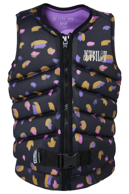 Jetpilot X1 Ladies Life Jacket - Sina Fuchs Edition - Purple Cotton Fabric Linen Fabric Terry Fabric