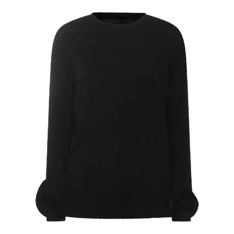 Valentino Sweaters Black Boxy Sweater Fitted Sweater A-Line