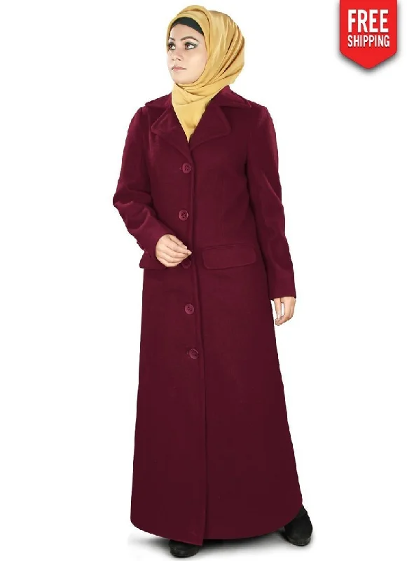 Jaseena Long Coat Maroon Bolero Crop Top Camisole