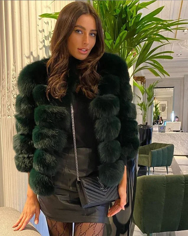 Emerald Fur Coat Rayon Velvet Corduroy