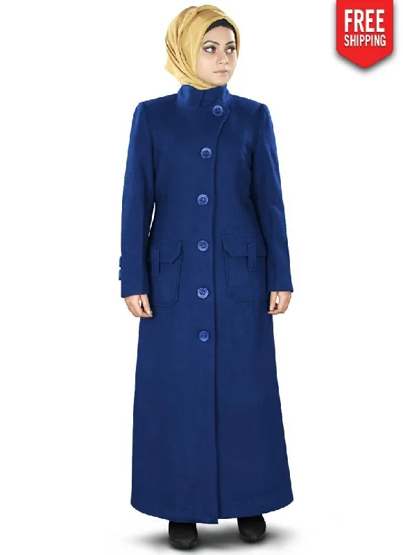 Rafa Long Coat Royal Blue Trench Raincoat Windbreaker